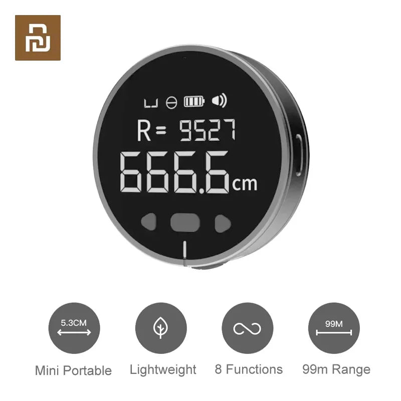 DUKA ATuMan Little Q Electric Ruler - Precision Distance Meter with HD LCD Screen, Rechargeable, 99M Measurement Capabilities