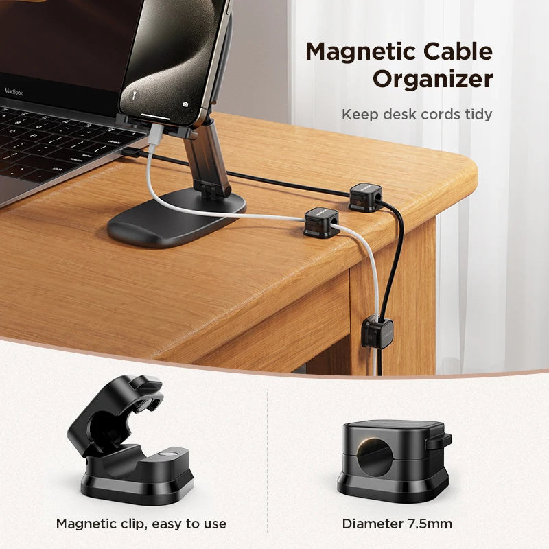 Magnetic Cable Clips: Smoothly Adjustable Cord Holders for Optimal Under-Desk Cable Management